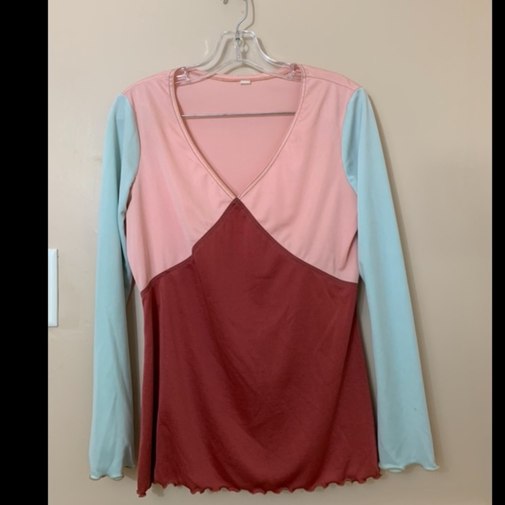 1970s Vintage Tri Color Top